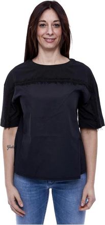Alpha Studio Jersey Dames Kraag Stijl Top - Dames - T-shirts - Zwart - L - Tops
