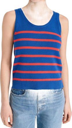 Kule The Gio Tank Top In Denim/poppy