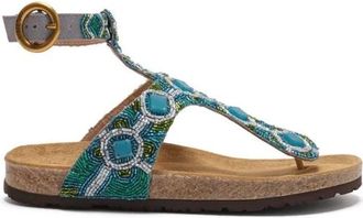Maliparmi Maliparmi, Schoenen, Dames, Groen, 41 EU, Katoen, Diamond Beads Infrabijoux Sandalen