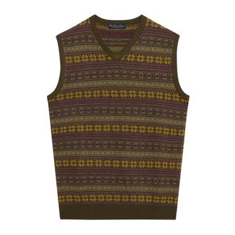 Brooks Brothers Gilet a trecce - - Knitwear - Uomo - Verde - 2XL