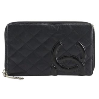 Chanel Pre-owned Wallets, female, Black, Size: ONE SIZE Pre-owned Cambon Line Calfskin Travel Wallet