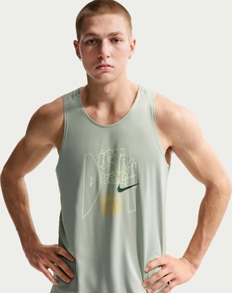 Nike Mens Stride Dri-FIT ADV Running Tank Top in Green | IO0525-370