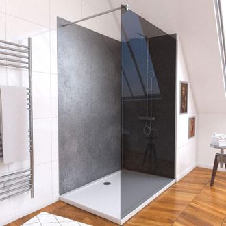 Aurlane Paneles Silver Grey 90+120x210 - Plato 120x90 - Mampara Ahumada 120x200 + Barra