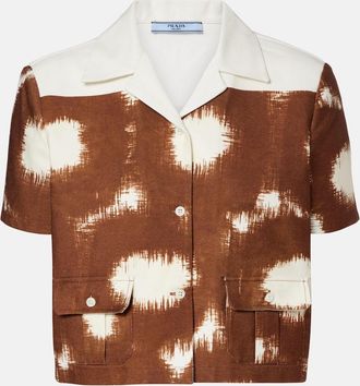 Prada Camicia cropped in cotone con stampa