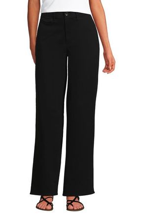 Lands End Chino High Rise Rail Straight Leg Pants in Black at Nordstrom, Size 14Short