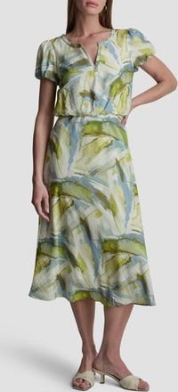 DKNY Abstract Print Voile Midi Dress in March Watercolor at Nordstrom, Size X-Small