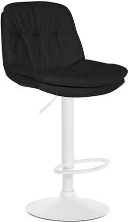 Clp Taburete De Tela Laurel Negro Metal Blanco Mate