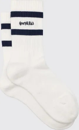 Sporty & Rich Calze a coste da bambino a righe con logo ricamato