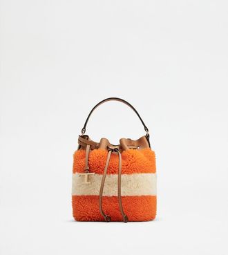 Tod's Bucket Bag in Sheepskin and Leather Micro