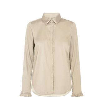 Mos Mosh Elegant Flip Shirt with Ruffle Details - female - MOS MOSH - Shirts - Beige - 2XL - Blouses & Shirts