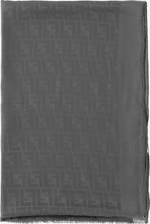 Fendi Womens Silk Scarf Anthracite Scarfs