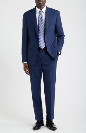Samuelsohn Solid Blue Zegna Wool Suit at Nordstrom, Size 42