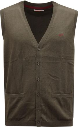 Sun 68 Wool Blend Sleeveless Sweater - Heren - Spencers - Groen - S - Wol - Truien & Vesten