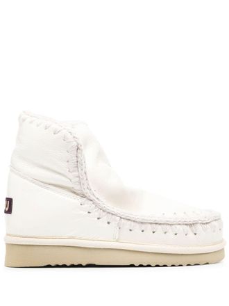 Mou logo-patch slip-on boots - White