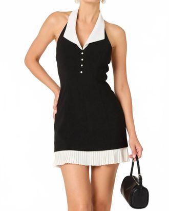 Astr Casandra Collared Halter Dress In Black