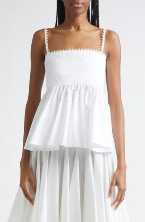 Jacquemus The Traversin Cotton Poplin Camisole Top in White at Nordstrom, Size 4 Us