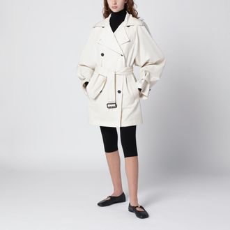 Toteme Ivory double-breasted cotton trench coat
