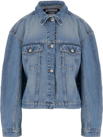 Jacquemus Blue De-Nimes Structured Seams Cotton Denim Jacket