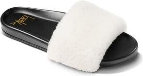 beek Gallito M&aacute;s Genuine Shearling Slide Sandal in Natural/black at Nordstrom Rack, Size 11