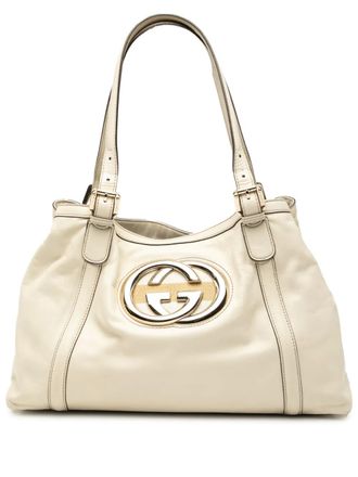 Gucci 2000-2015 Leather Dialux Britt tote bag - White