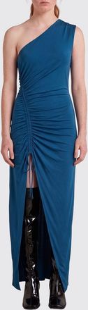Balmain Abito da sera lungo monospalla in viscosa stretch con spacco