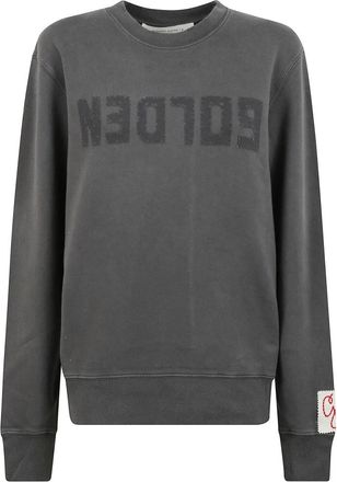 Golden Goose Antracietgrijze Sweatshirt met Gouden Logo - Heren - Sweatshirts - Grijs - XL - Hoodies & sweatvesten
