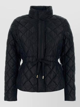 Michael Kors padded jacket high collar long sleeves waist tie