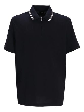 A|X Armani Exchange Katoenen poloshirt met ritshals - Zwart