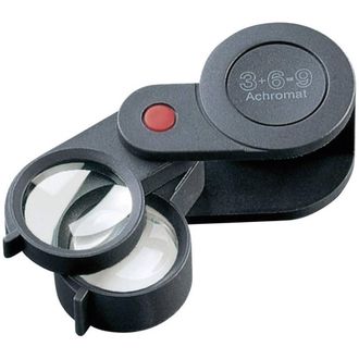 Eschenbach Porzellan Group 11869 Lente DIngrandimento Pieghevole Ingrandimenti: 3 X, 6 X, 9 X Lente: (&oslash;) 23 Mm Nero