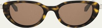 Bulgari Serpenti Forever 50mm Oval Acetate & Metal Sunglasses