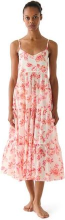 Kate Spade New York Floral Toile Tier Cover Up Maxi Dress Swim in Light Cantaloupe at Nordstrom, Size Medium