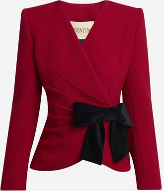 Valentino Garavani Red Black Wool Blazer