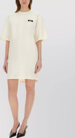 Msgm logo short dress drawstring