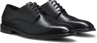 BOSS Italian-made Derby shoes in leather with cap toe