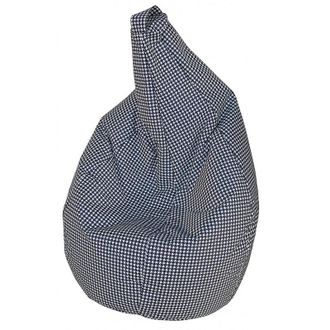 Talamo Italia Dmora Pouf Avec Motif pied De Poule, Noir Et Blanc, Dimensions 80 X 120 X 80 Cm