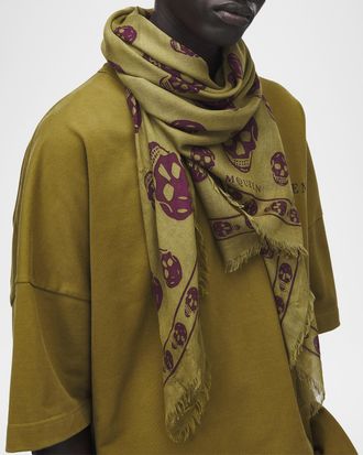 Alexander McQueen Men & apos;s Abstract Skull Scarf