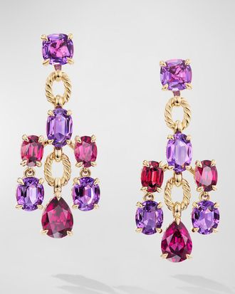 David Yurman Marbella Statement Earrings with Gemstones in 18K Gold, 57mm