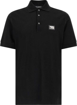 Dolce & Gabbana Logo Plate Polo Shirt