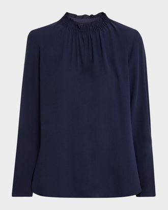 Eileen Fisher Missy Silk Georgette Blouse