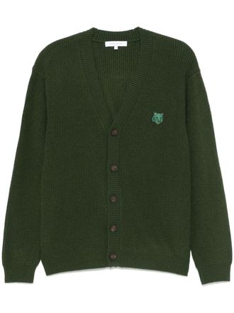 Maison Kitsuné Fox-patch cardigan - Green