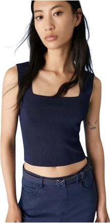 Marella Elegante Jurk - Dames - Tops zonder mouwen - Blauw - L - Tops