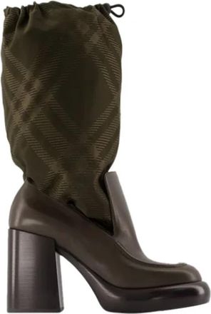 Burberry Leather boots - Dames - Laarzen met Hak - Groen - 35 EU - Schoenen
