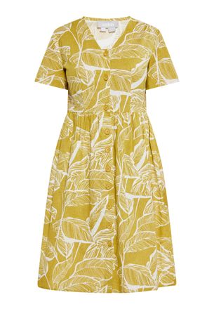 Usha Jurk Dames Geel gebroken wit