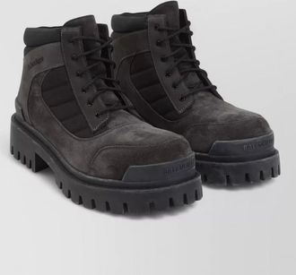 Balenciaga low ankle combat boots logo detail