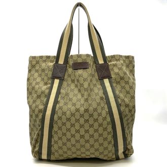 Gucci Gg Canvas Brown Gg Canvas Tote Bag (Pre-Owned)
