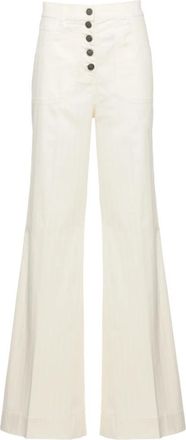 Etro Jeans met wijde pijpen van stretchkatoen - Dames - Loose Fit Jeans - Wit - W28 - Katoen - Jeans