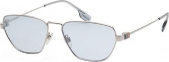 Burberry Mens BE3146 56 100572 Fashion Sunglasses - Silver - One Size