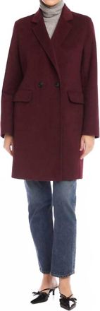 Fifteen Twenty Row Brushed Coat In Wine