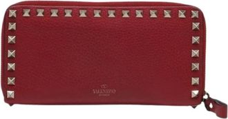 Valentino Portafoglio Continental Pre-owned Rockstud Zip-Around - - Pre-owned - Donna - Rosso - ONE SIZE