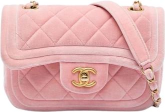 Chanel Pre-owned Velvet chanel-bags - Dames - Vintage Schoudertas - Roze - ONE Size - Vintage